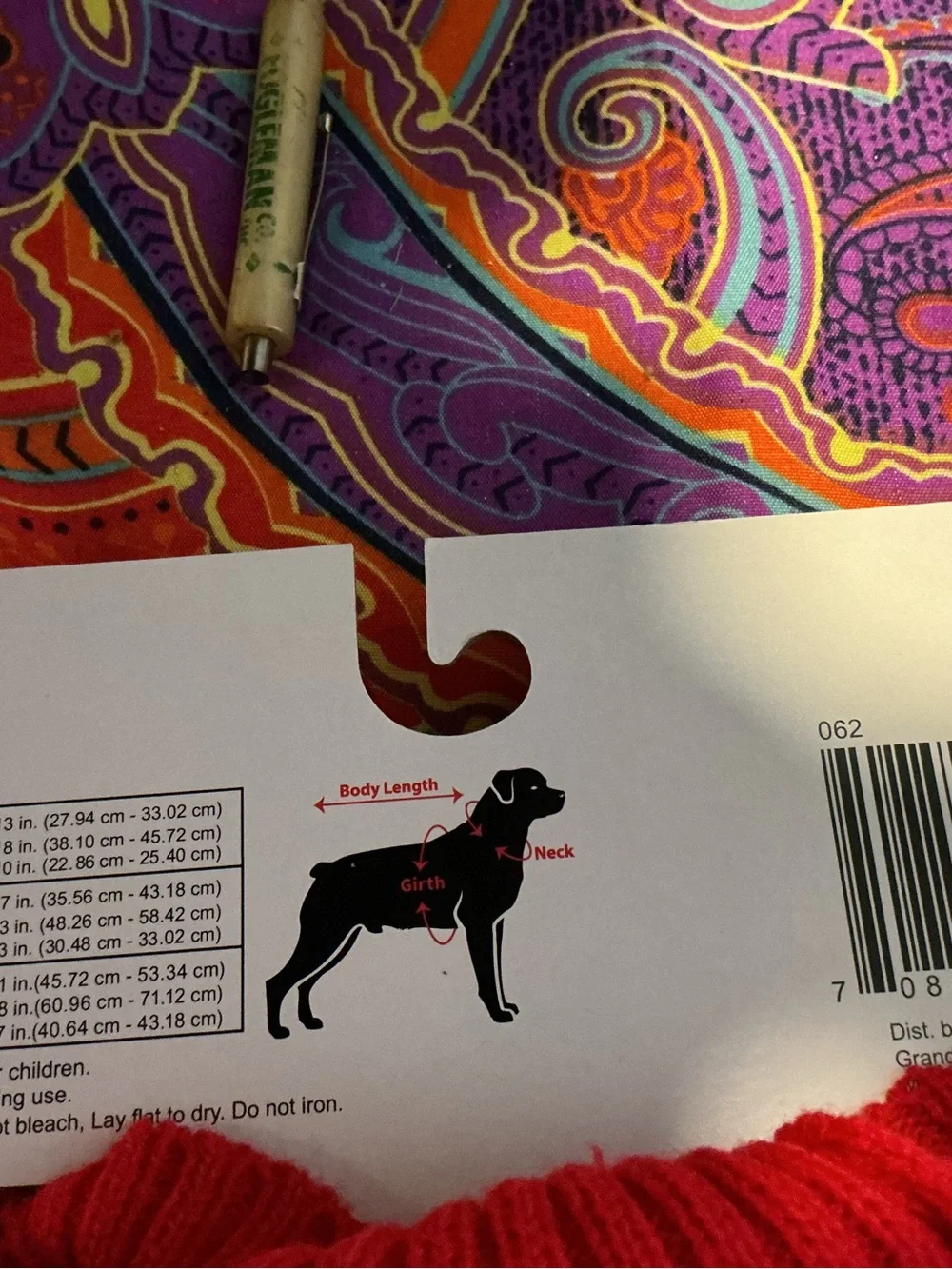 Heart-Pattern Pet Sweater in Red & Pink - Medium